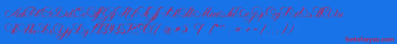 NenupharOfVenus-Schriftart – Rote Schriften auf blauem Hintergrund