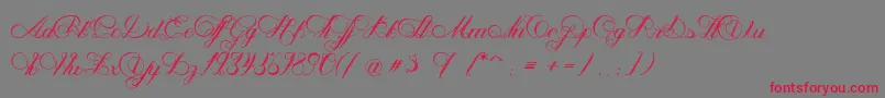 NenupharOfVenus Font – Red Fonts on Gray Background