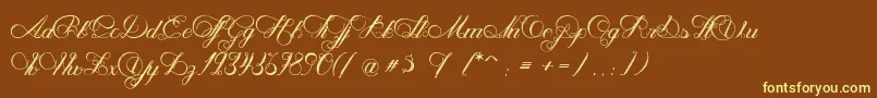 NenupharOfVenus-Schriftart – Gelbe Schriften auf braunem Hintergrund