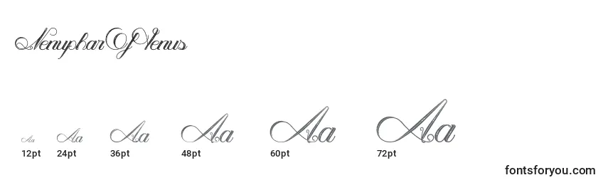 NenupharOfVenus Font Sizes
