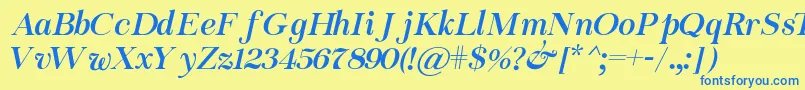 ChapazaItalic Font – Blue Fonts on Yellow Background