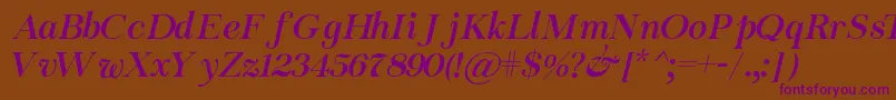 ChapazaItalic Font – Purple Fonts on Brown Background