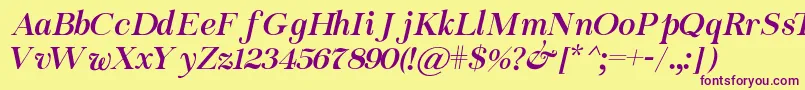 ChapazaItalic Font – Purple Fonts on Yellow Background