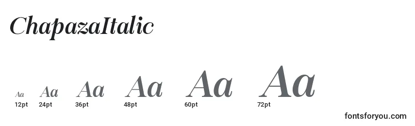 Размеры шрифта ChapazaItalic