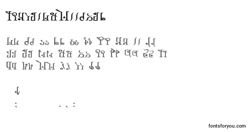 Czcionka TphylianWiibold – alfabet, cyfry, specjalne znaki