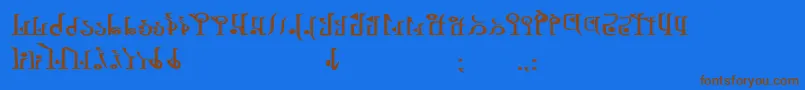 TphylianWiibold Font – Brown Fonts on Blue Background