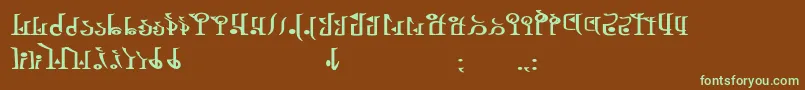 TphylianWiibold-fontti – vihreät fontit ruskealla taustalla