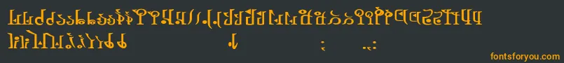 フォントTphylianWiibold – 黒い背景にオレンジの文字