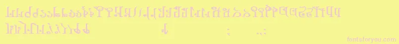 TphylianWiibold-fontti – vaaleanpunaiset fontit keltaisella taustalla