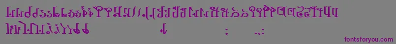 フォントTphylianWiibold – 紫色のフォント、灰色の背景