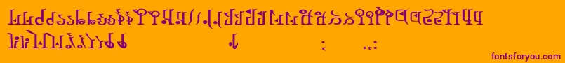 TphylianWiibold-Schriftart – Violette Schriften auf orangefarbenem Hintergrund