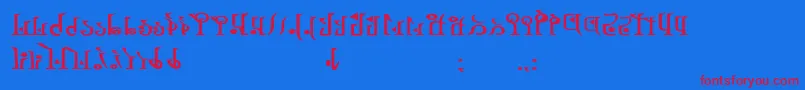 TphylianWiibold Font – Red Fonts on Blue Background