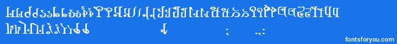 フォントTphylianWiibold – 青い背景に白い文字