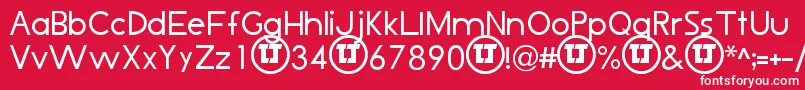 フォントLjDesignStudiosIs – 赤い背景に白い文字