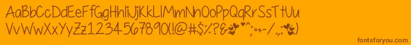 Police MyFirstCrush – polices brunes sur fond orange