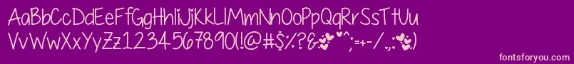 MyFirstCrush Font – Pink Fonts on Purple Background