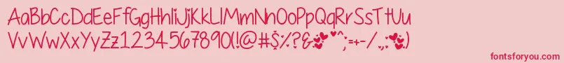 Weitere Informationen zur MyFirstCrush-Schriftart MyFirstCrush-Schriftart – Rote Schriften auf rosa Hintergrund