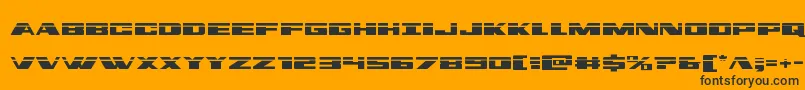 Dassaultlaser-Schriftart – Schwarze Schriften auf orangefarbenem Hintergrund