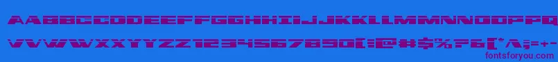 Dassaultlaser-Schriftart – Violette Schriften auf blauem Hintergrund