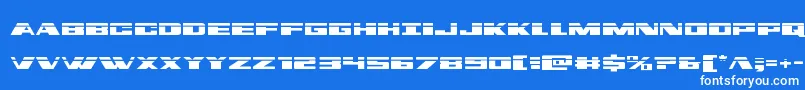 フォントDassaultlaser – 青い背景に白い文字