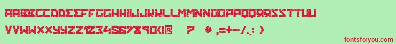 Ruskof Font – Red Fonts on Green Background