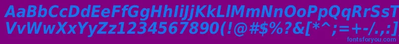 DejavuSansCondensedBoldOblique Font – Blue Fonts on Purple Background