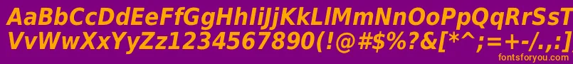 DejavuSansCondensedBoldOblique Font – Orange Fonts on Purple Background