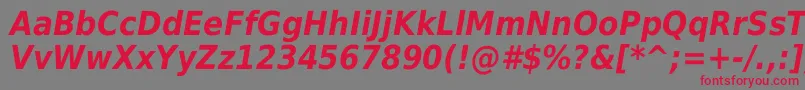 DejavuSansCondensedBoldOblique Font – Red Fonts on Gray Background