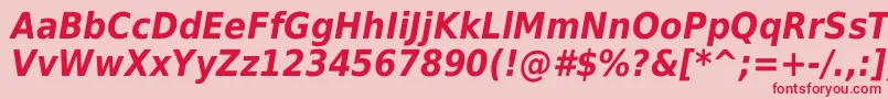 DejavuSansCondensedBoldOblique Font – Red Fonts on Pink Background