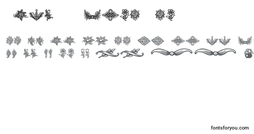 Schriftart SchlussVignetten (100431) – Alphabet, Zahlen, spezielle Symbole