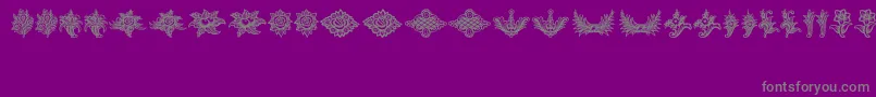 SchlussVignetten-Schriftart – Graue Schriften auf violettem Hintergrund