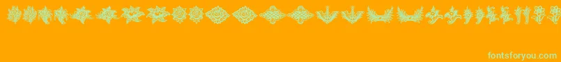 SchlussVignetten Font – Green Fonts on Orange Background