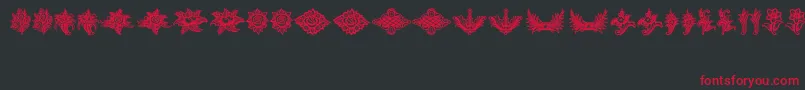 フォントSchlussVignetten – 黒い背景に赤い文字