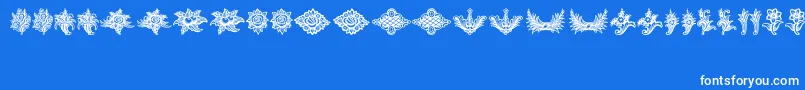 SchlussVignetten Font – White Fonts on Blue Background