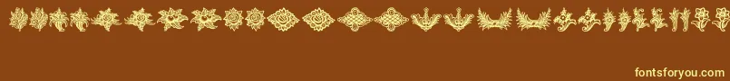 SchlussVignetten Font – Yellow Fonts on Brown Background