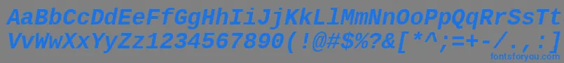 Подробнее о шрифте LiberationmonoBolditalic Шрифт LiberationmonoBolditalic – синие шрифты на сером фоне