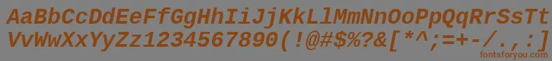 LiberationmonoBolditalic-fontti – ruskeat fontit harmaalla taustalla