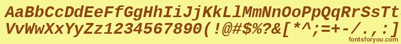 Czcionka LiberationmonoBolditalic – brązowe czcionki na żółtym tle