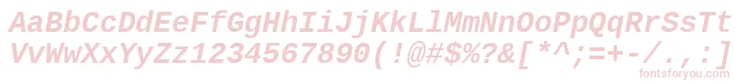Czcionka LiberationmonoBolditalic – różowe czcionki