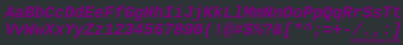 フォントLiberationmonoBolditalic – 黒い背景に紫のフォント