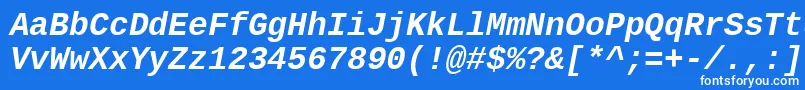 Czcionka LiberationmonoBolditalic – białe czcionki na niebieskim tle