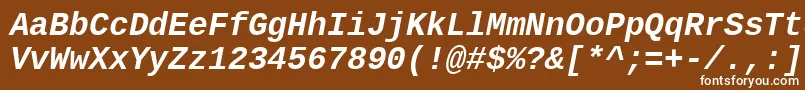 Czcionka LiberationmonoBolditalic – białe czcionki na brązowym tle