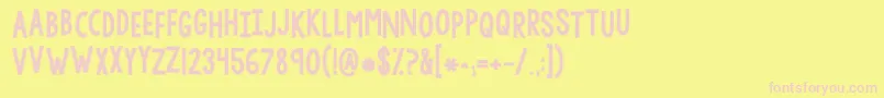 Kglethergo Font – Pink Fonts on Yellow Background