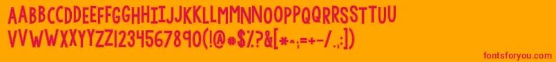 フォントKglethergo – オレンジの背景に赤い文字