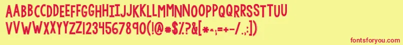 Kglethergo Font – Red Fonts on Yellow Background