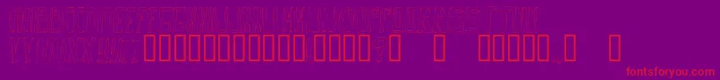 フォントOuttaDaBox – 紫の背景に赤い文字