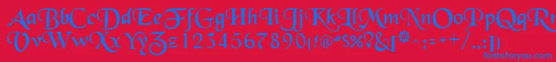 SchwarzwaldRegular Font – Blue Fonts on Red Background