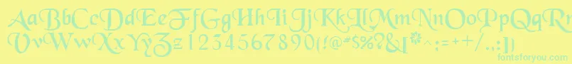 SchwarzwaldRegular Font – Green Fonts on Yellow Background