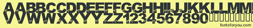 LmsBirdBrain Font – Black Fonts on Yellow Background