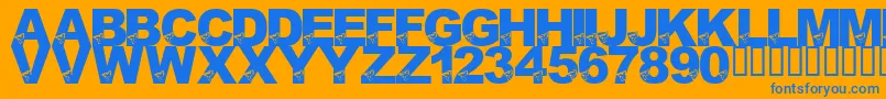 LmsBirdBrain Font – Blue Fonts on Orange Background